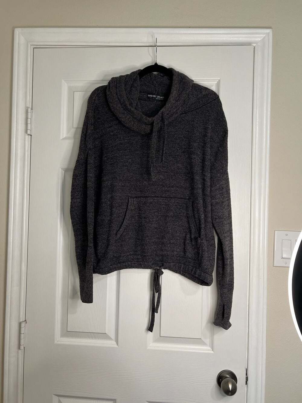 Barefoot Dreams CozyChic Lite Pebble Beach Cowl Neck Hoodie XL Gray Style 906
